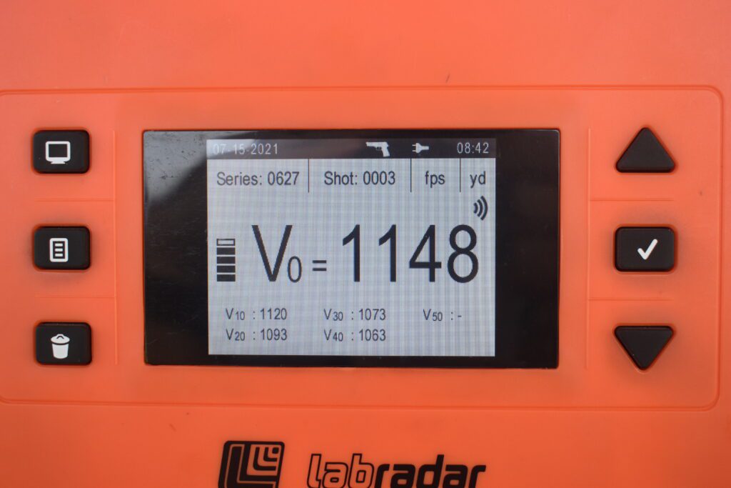 9mm luger chronograph readings