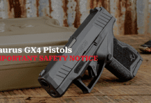Safety Notice: Some Taurus GX4 Pistols May Discharge When Dropped