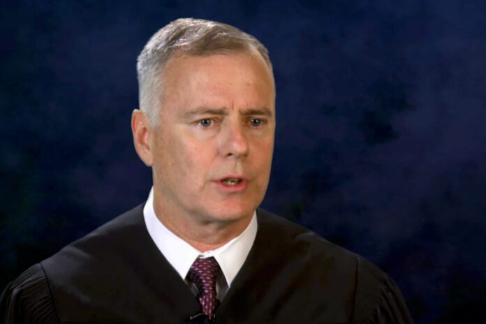 U.S. District Judge Reed O'Connor of Fort Worth, Texas speaks in a still image from a U.S. Courts video